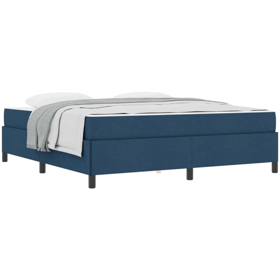 vidaXL - Boxspring - bed - Blauw - 180 - x - 200 - cm - Stof afbeelding 1