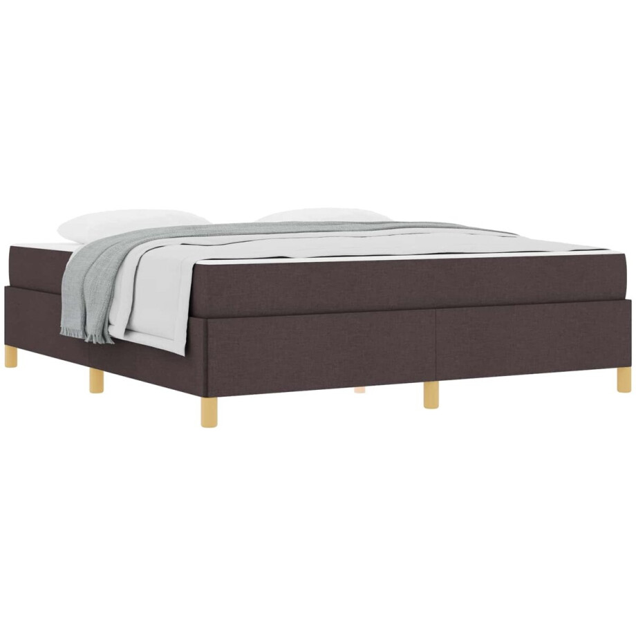 vidaXL - Bedframe - met - matras - Donkerbruin - 180 - x - 200 - cm - Stof afbeelding 1
