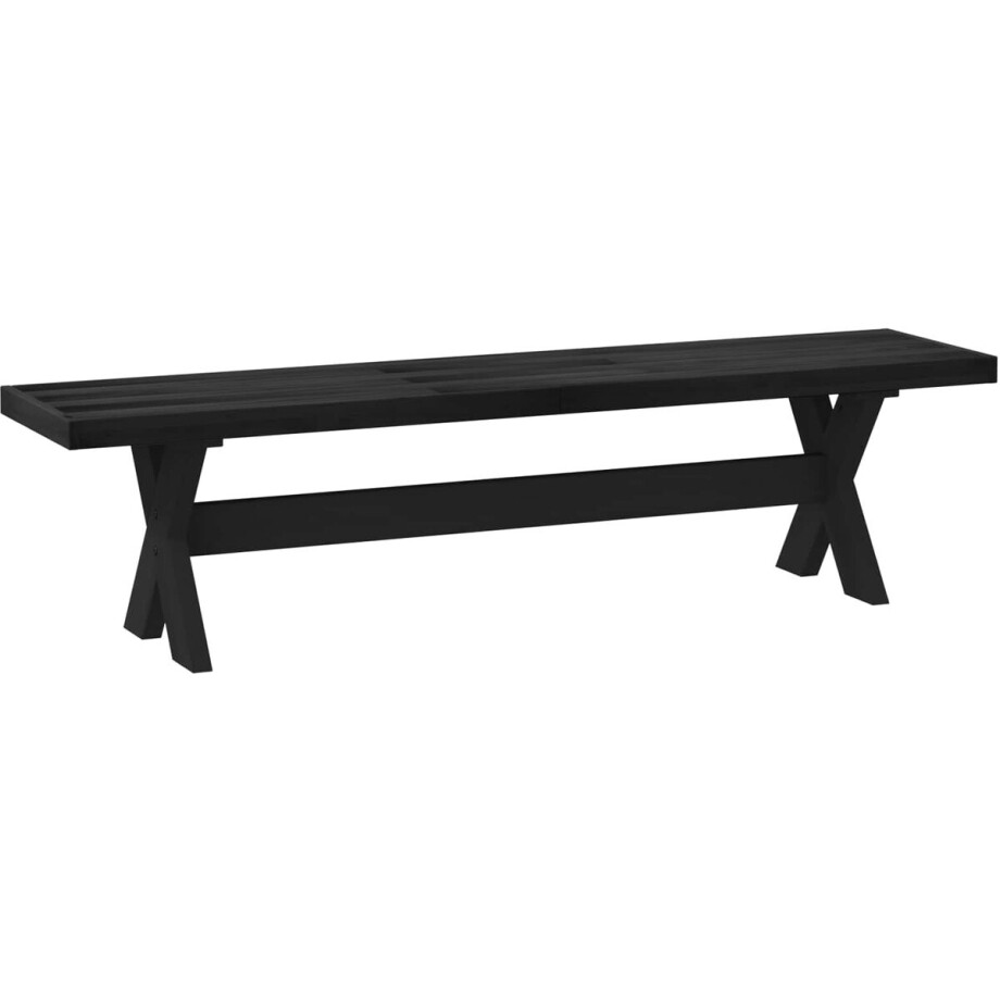 vidaXL - Eetbank - NOAIN - 160 - x - 41 - x - 45 - cm - Massief - grenenhout - Zwart vidaXL - Eetbank - NOAIN - 160 - x - 41 - x - 45 - cm - Massief - grenenhout - Zwart afbeelding 1