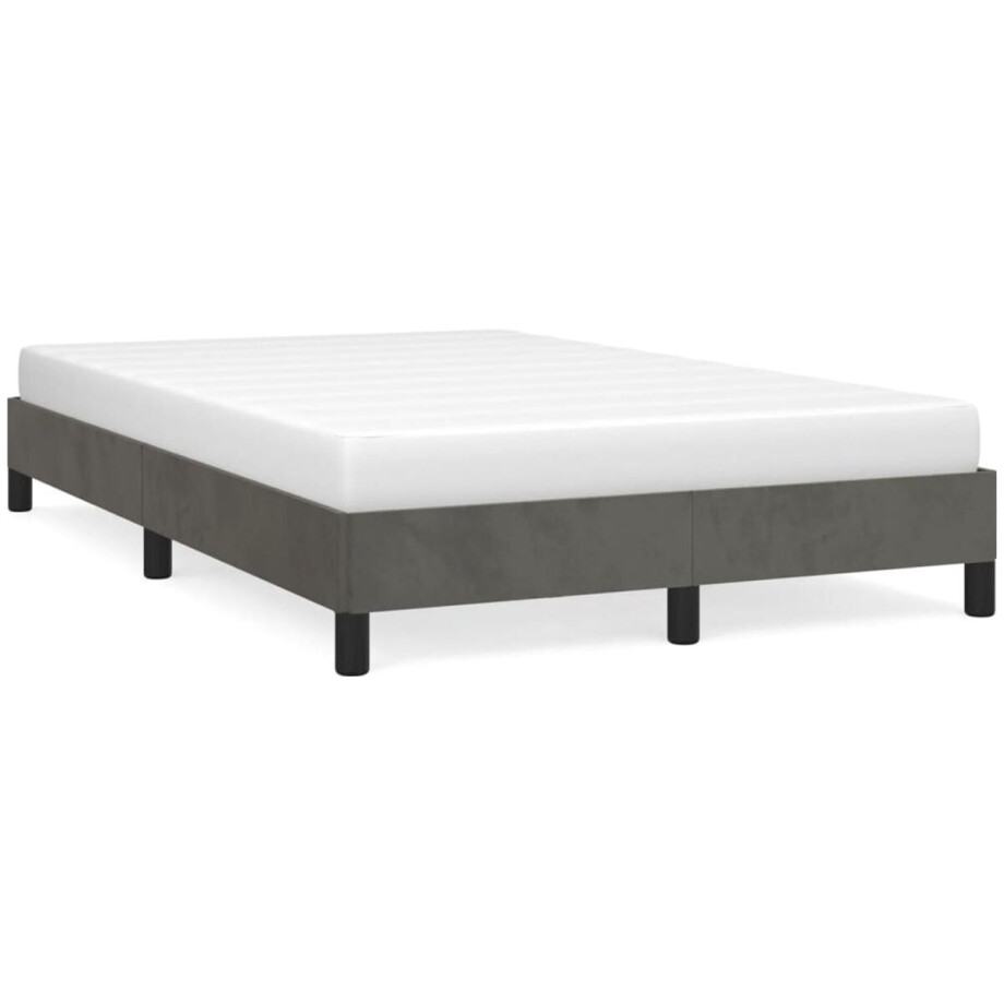 vidaXL - Bedframe - zonder - matras - 120x200 - cm - fluweel - donkergrijs afbeelding 1