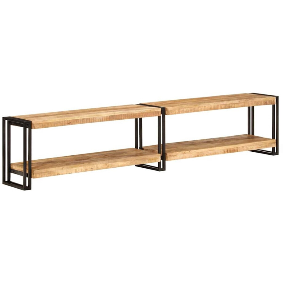 vidaXL - Tv-meubel - 200x30x40 - cm - massief - mangohout vidaXL - Tv-meubel - 200x30x40 - cm - massief - mangohout afbeelding 1