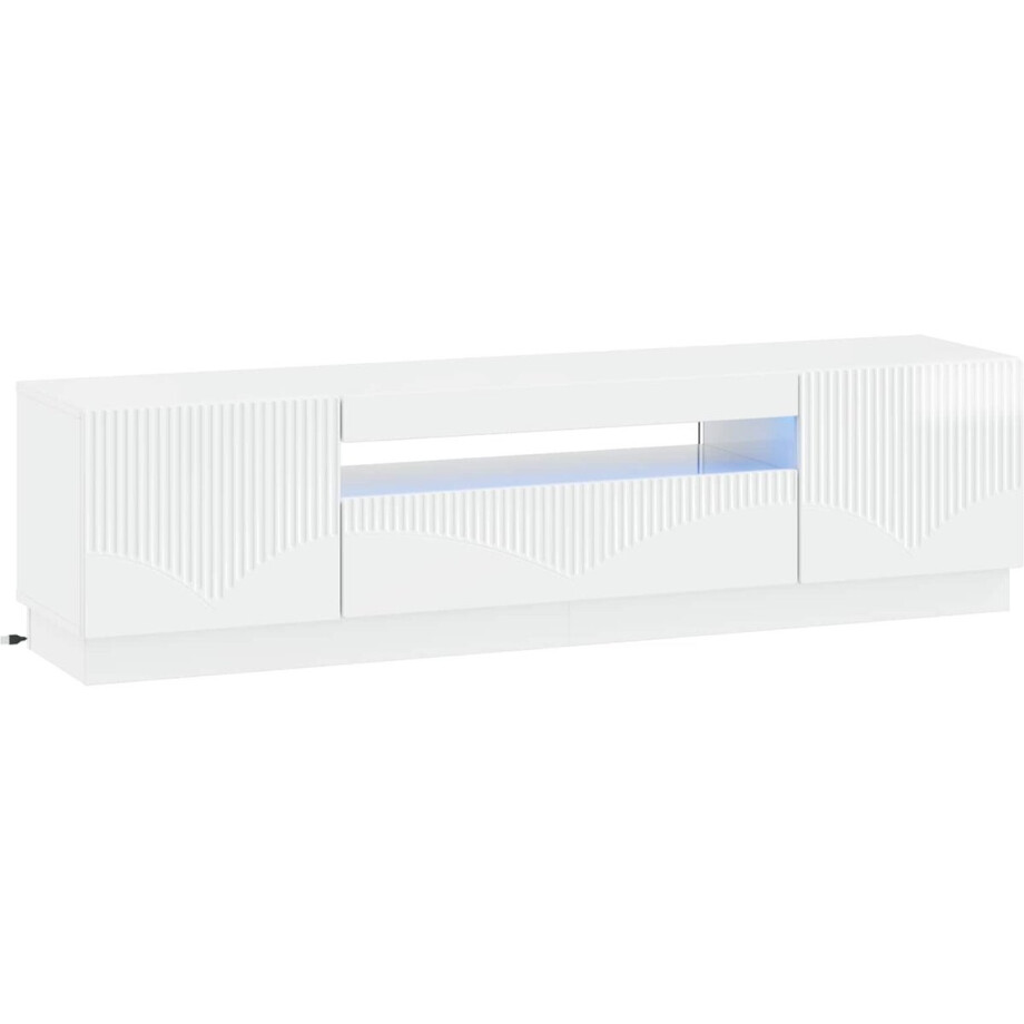 vidaXL - LED - tv-meubel - Hoogglans - Wit - Bewerkt - hout vidaXL - LED - tv-meubel - Hoogglans - Wit - Bewerkt - hout afbeelding 1