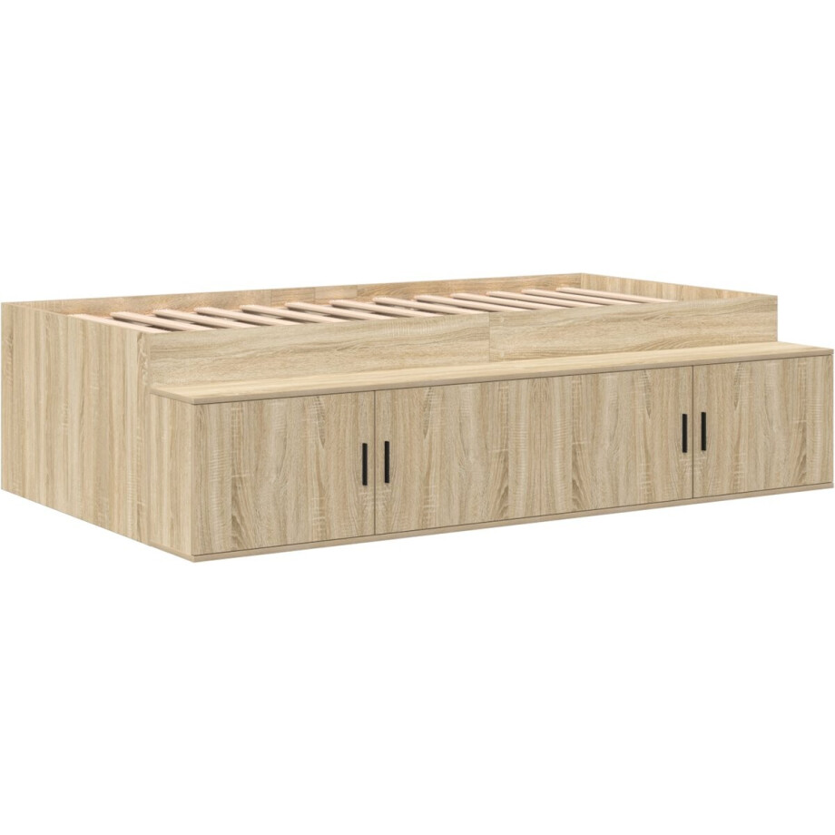 vidaXL - Bedframe - met - lade - Sonoma - Eik - 70 - x - 190 - cm - Bewerkt - hout vidaXL - Bedframe - met - lade - Sonoma - Eik - 70 - x - 190 - cm - Bewerkt - hout afbeelding 1