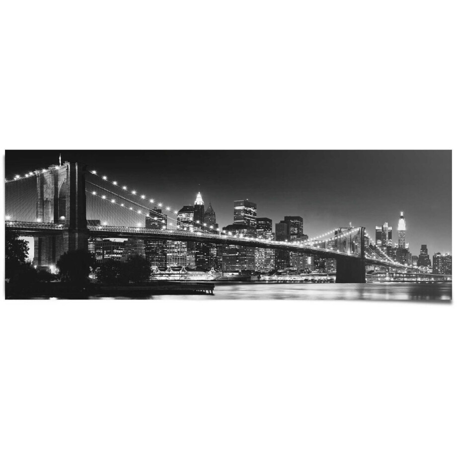 Poster New York - brooklyn bridge - 53x158cm - Papier - REINDERS afbeelding 1