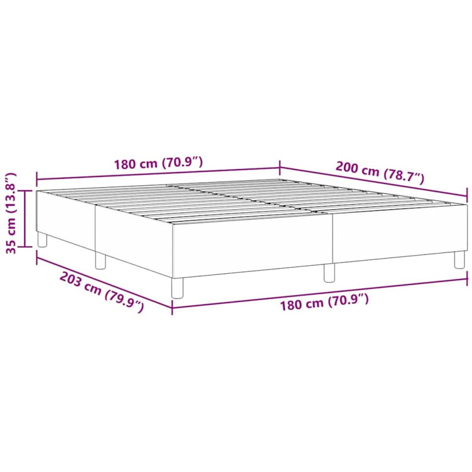 vidaXL - Boxspring - bed - Lichtgrijs - 180 - x - 200 - cm - Katoenen - stof afbeelding 1