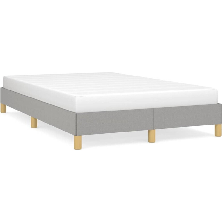 vidaXL - Bedframe - zonder - matras - 120x190 - cm - stof - lichtgrijs vidaXL - Bedframe - zonder - matras - 120x190 - cm - stof - lichtgrijs afbeelding 1