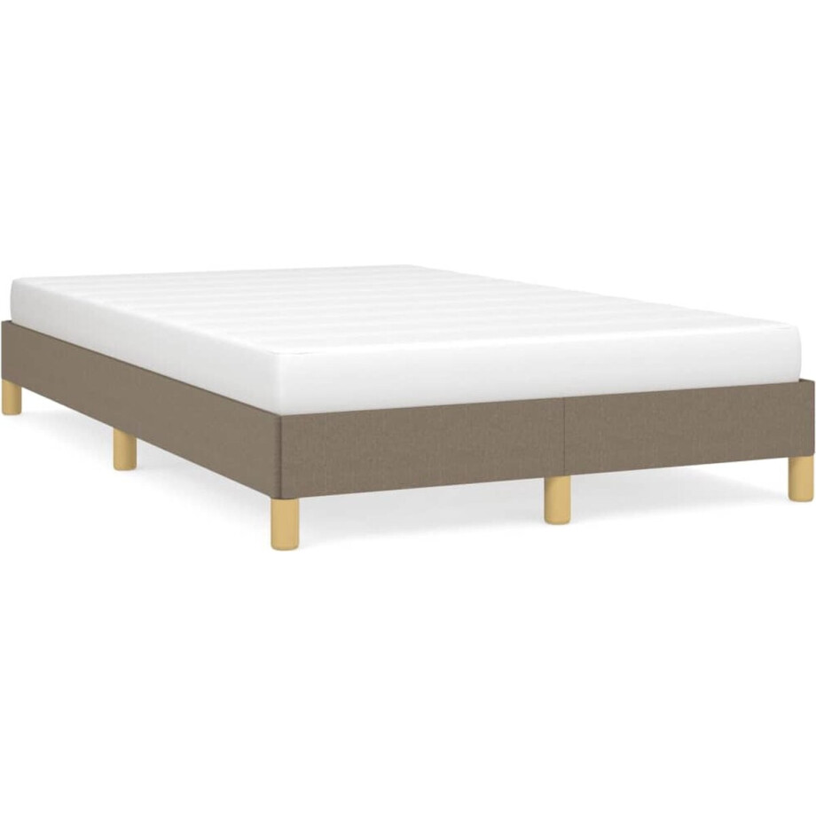 vidaXL - Bedframe - zonder - matras - 120x190 - cm - stof - taupe afbeelding 1