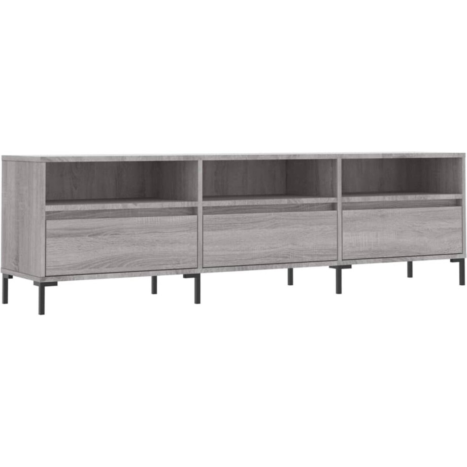 vidaXL - Tv-meubel - 150x30x44,5 - cm - bewerkt - hout - grijs - sonoma - eikenkleurig afbeelding 1