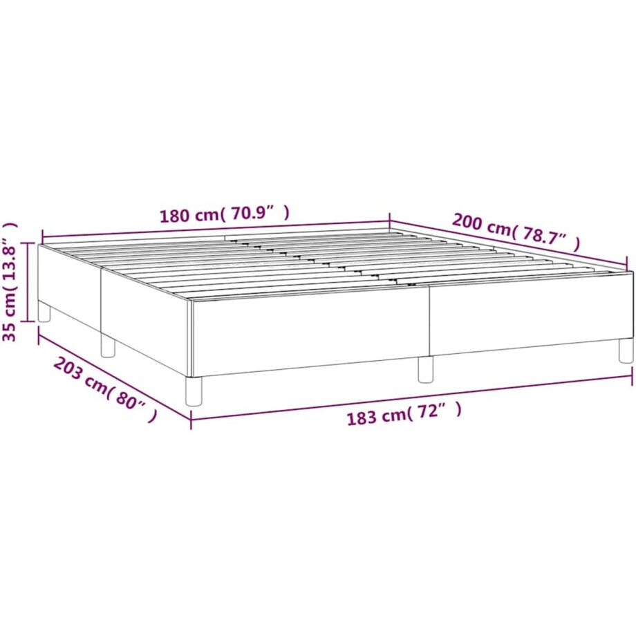vidaXL - Boxspring - met - matras - stof - donkergrijs - 180x200 - cm afbeelding 1