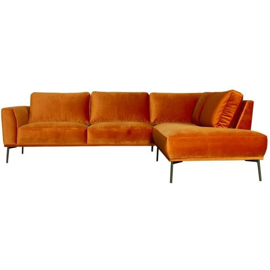 Hoekbank - Tulp - rechts - velours Brunei koper 18 afbeelding 1