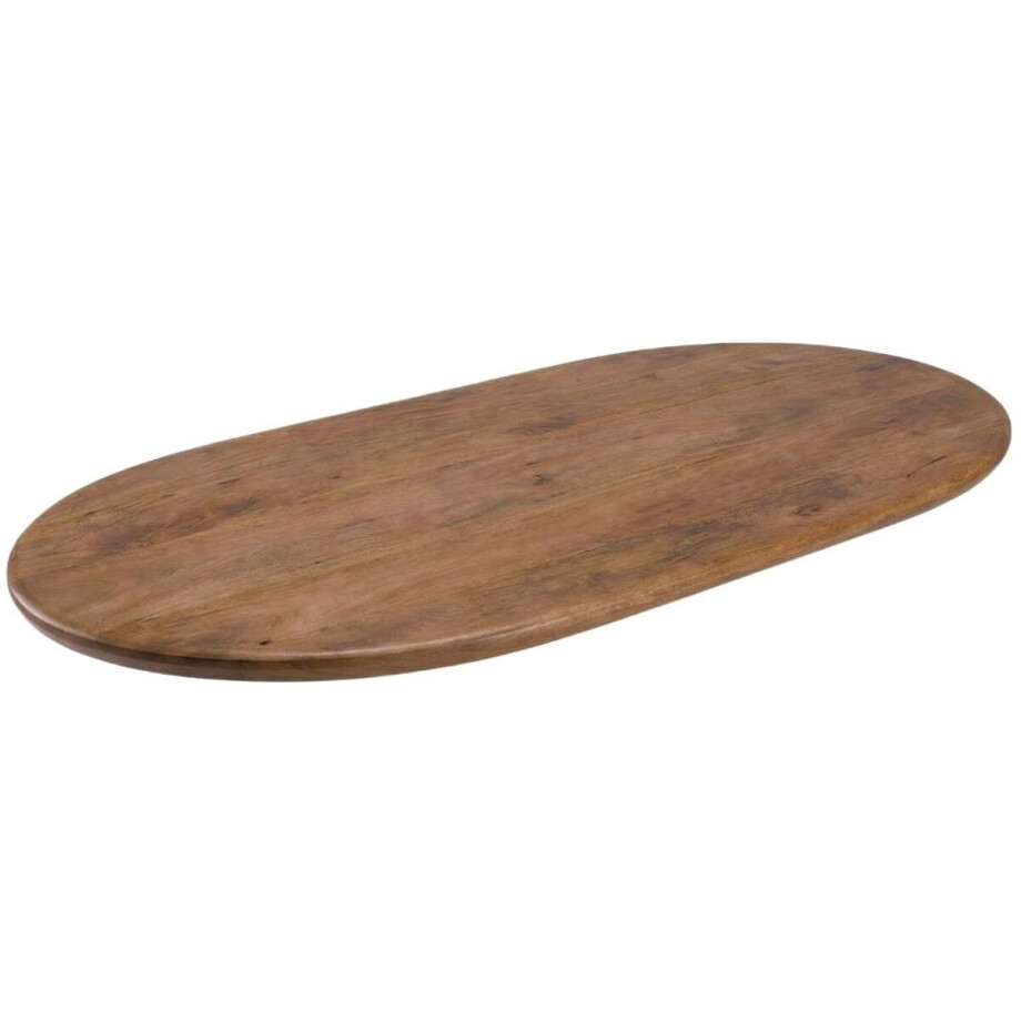 LABEL51 Tafelblad Halve Cirkel Eetkamertafel - Bruin - Stof - 200 cm - Halve Cirkel LABEL51 Tafelblad Halve Cirkel Eetkamertafel - Bruin - Stof - 200 cm - Halve Cirkel afbeelding 1
