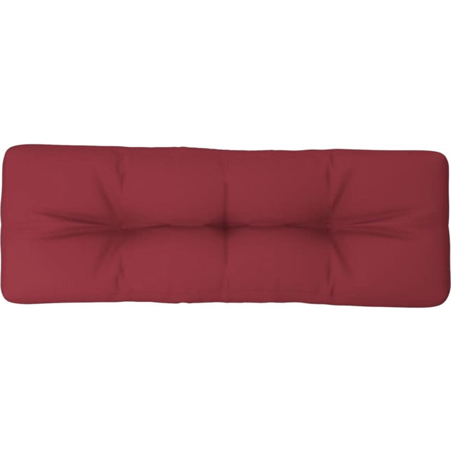vidaXL - Palletkussen - 120x40x12 - cm - stof - wijnrood afbeelding 1