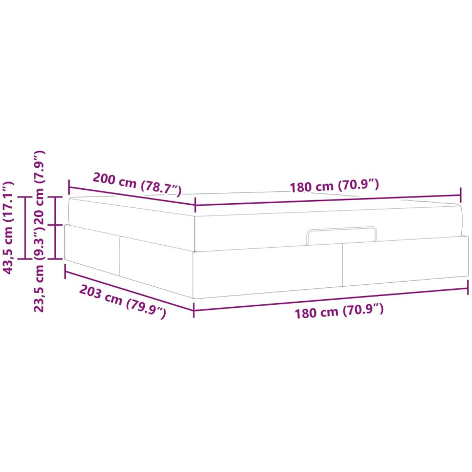 vidaXL - Bedframe - met - matras - 2 - pcs - Blauw - Stof afbeelding 1