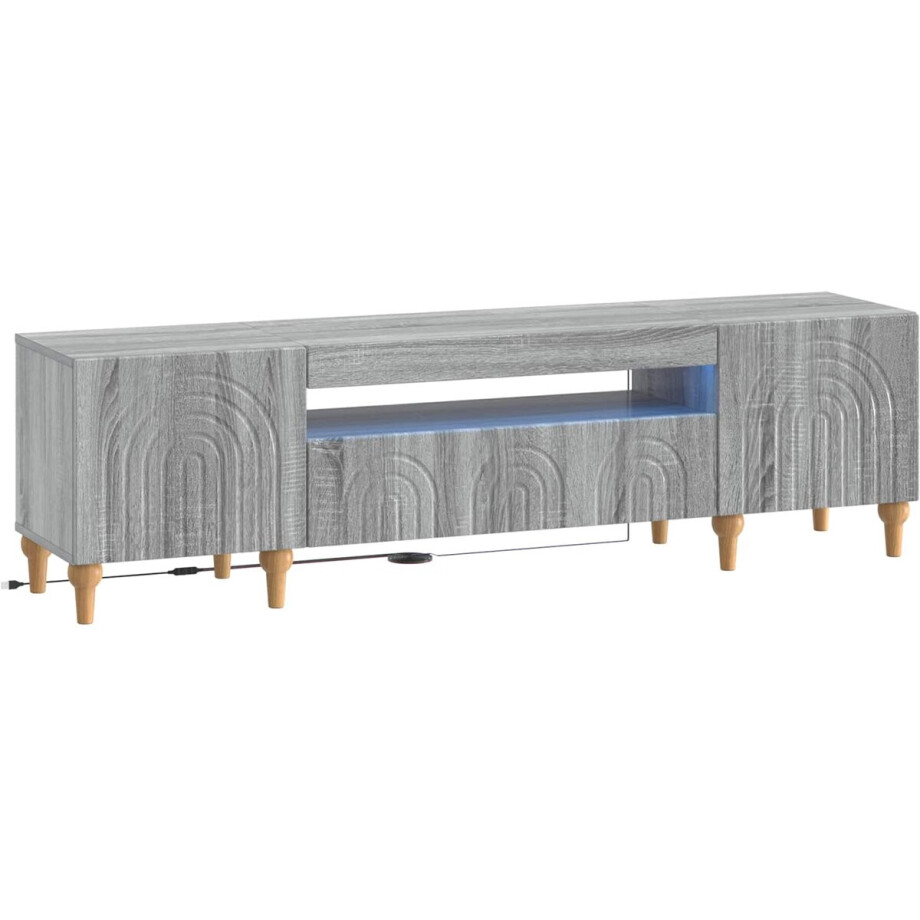 vidaXL - LED - tv-meubel - ALKMAAR - 153 - x - 35 - x - 43 - cm - Grijs - Sonoma afbeelding 1