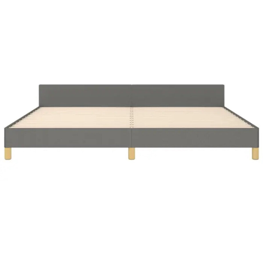 vidaXL - Bedframe - zonder - matras - stof - donkergrijs - 200x200 - cm vidaXL - Bedframe - zonder - matras - stof - donkergrijs - 200x200 - cm afbeelding 1