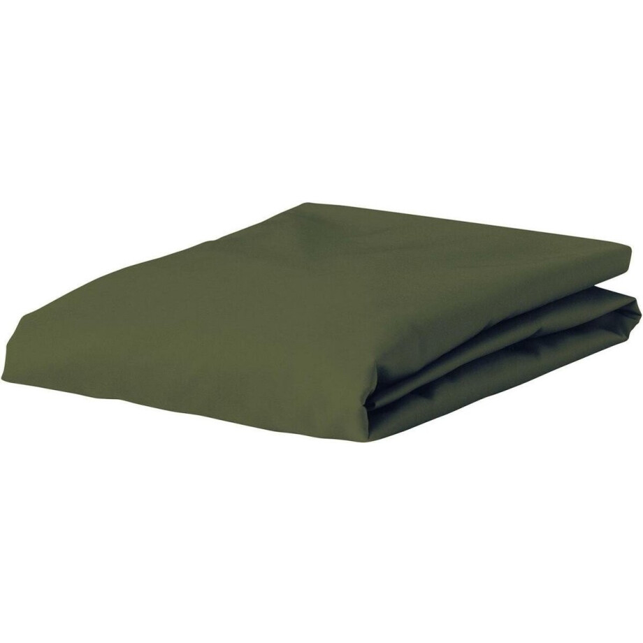 ESSENZA Premium Percale Hoeslaken Forest green - 180x220 afbeelding 1