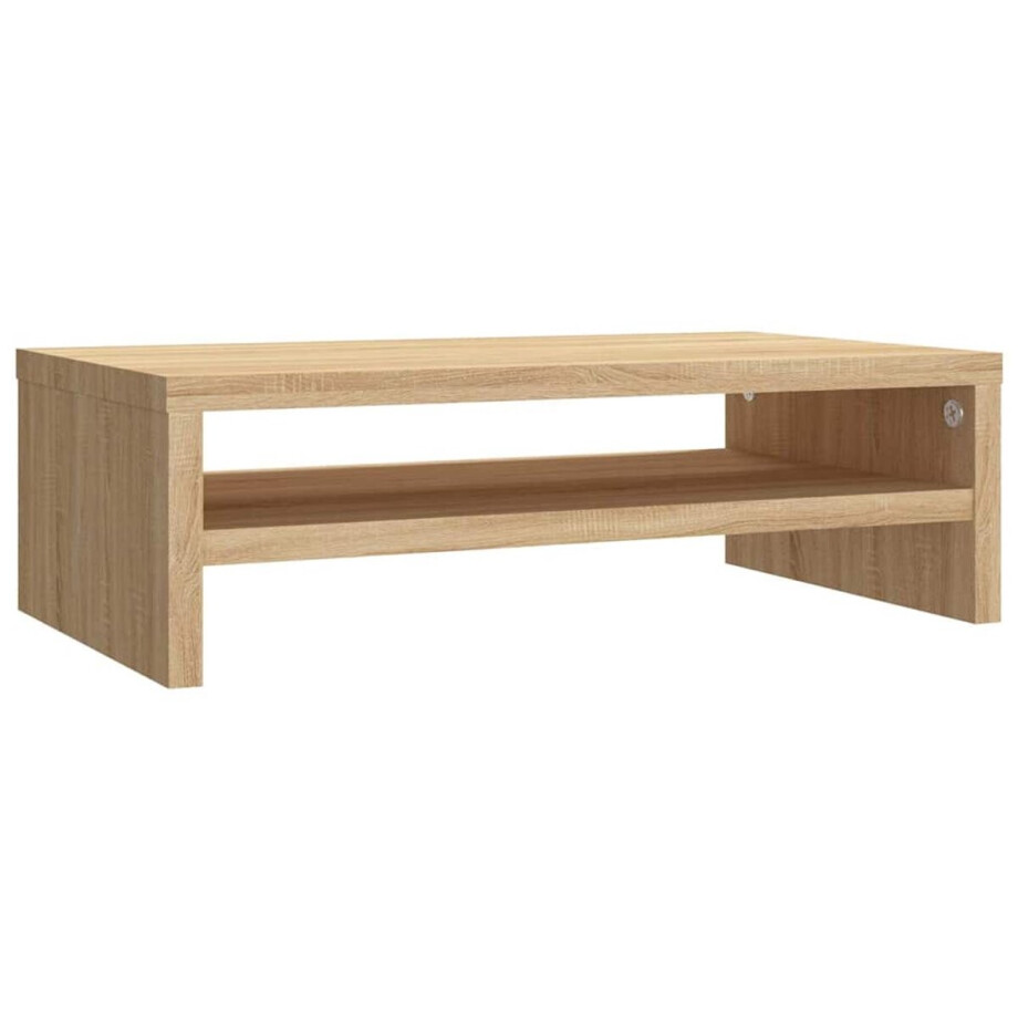 vidaXL - Monitorstandaard - 42x24x13 - cm - bewerkt - hout - sonoma - eikenkleurig afbeelding 1