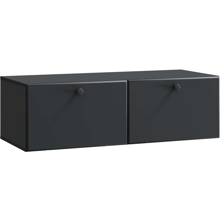 vidaXL - Wandmontage - TV-kast - 98 - x - 41 - x - 30 - cm - Zwart - Bewerkt - hout vidaXL - Wandmontage - TV-kast - 98 - x - 41 - x - 30 - cm - Zwart - Bewerkt - hout afbeelding 1