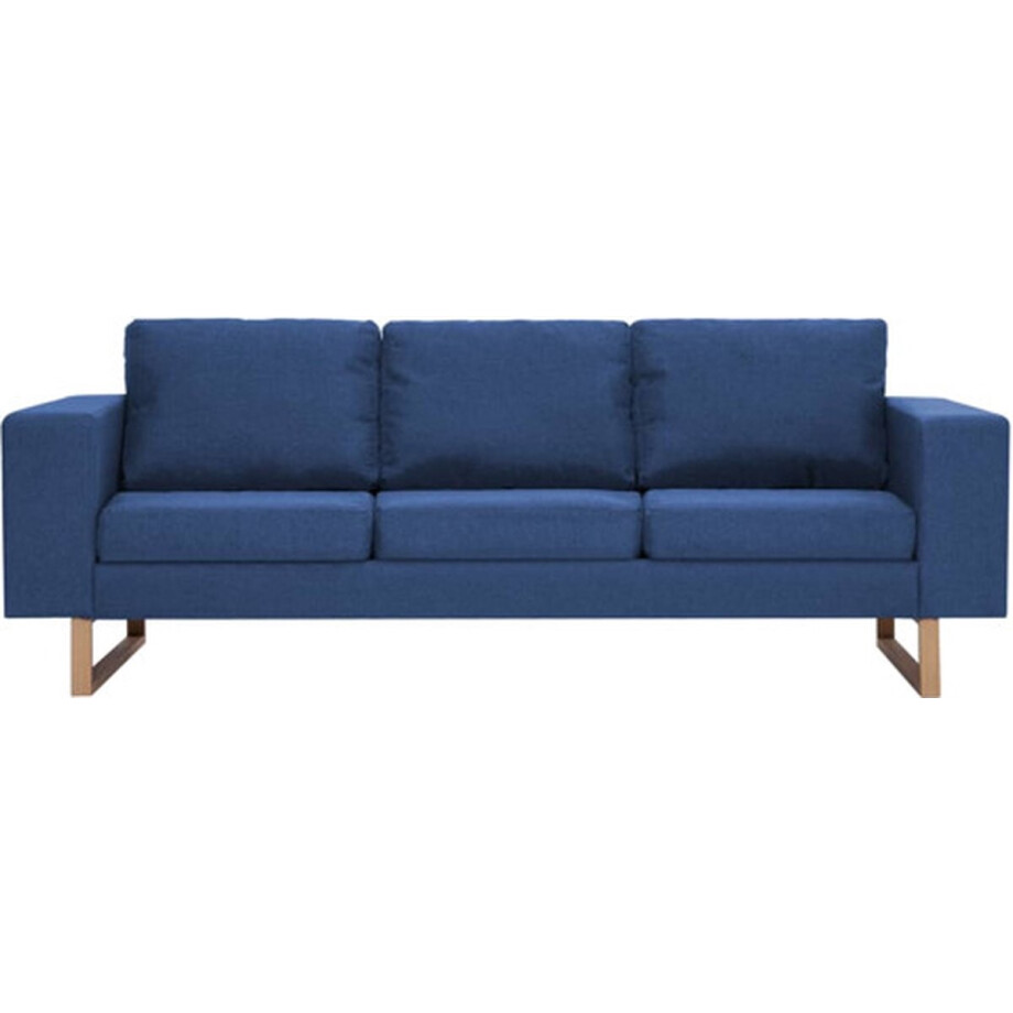 vidaXL - Driezitsbank - stof - blauw afbeelding 1