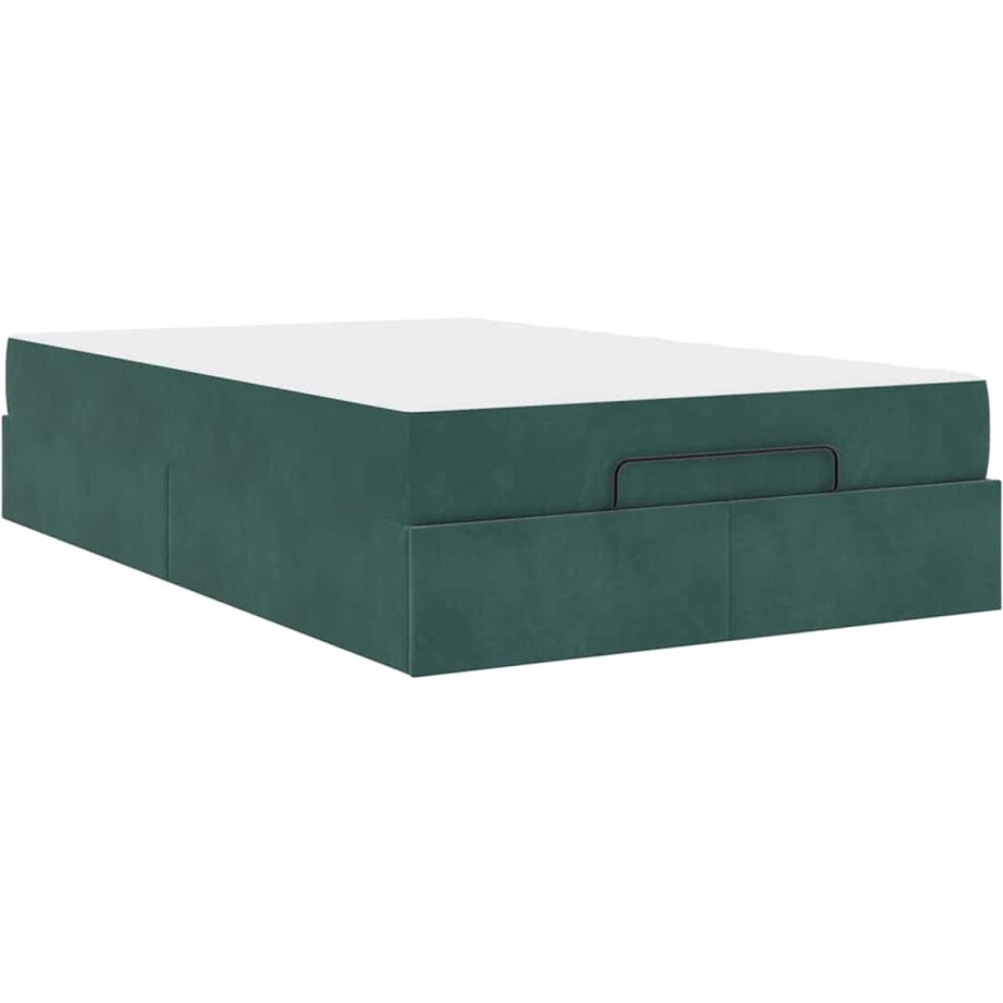 vidaXL - Bedframe - met - matras - met - opslag - Donkergroen - 120 - x - 190 - cm - Fluweel vidaXL - Bedframe - met - matras - met - opslag - Donkergroen - 120 - x - 190 - cm - Fluweel afbeelding 1