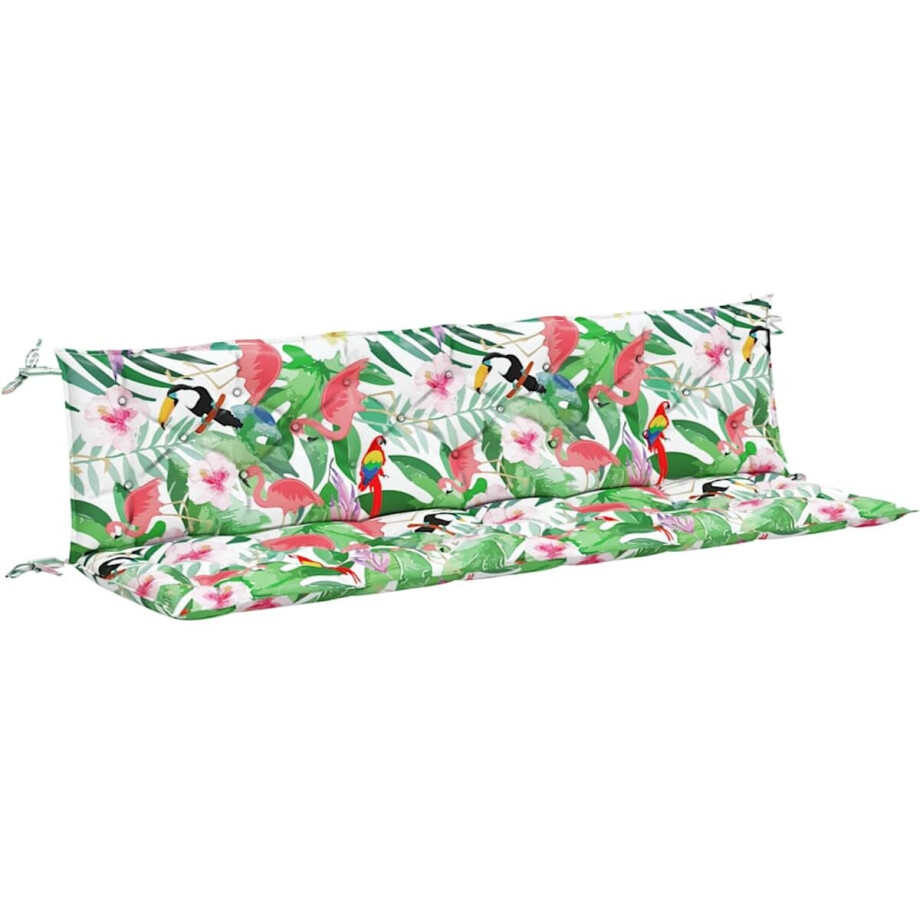 vidaXL - Tuinbankkussens - 2 - st - 200x50x7 - cm - stof - meerkleurig vidaXL - Tuinbankkussens - 2 - st - 200x50x7 - cm - stof - meerkleurig afbeelding 1