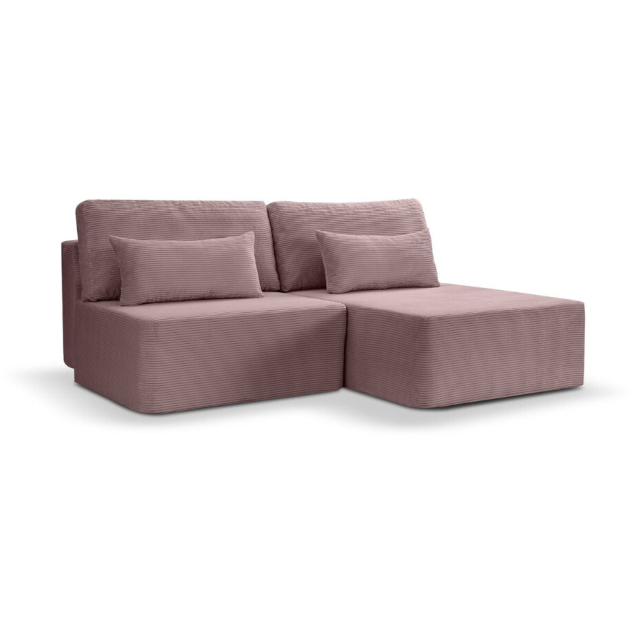 Amsterix sofa bed L-shape rechts oud roze - Luxe hoekbank slaapbank - 158x213x95cm Amsterix sofa bed L-shape rechts oud roze - Luxe hoekbank slaapbank - 158x213x95cm afbeelding 1