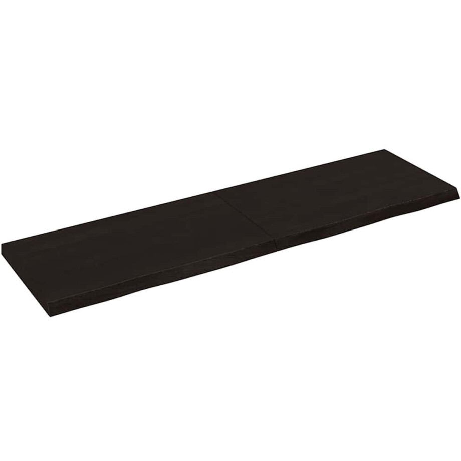 vidaXL - Wandschap - behandeld - massief - eikenhout - donkerbruin afbeelding 1