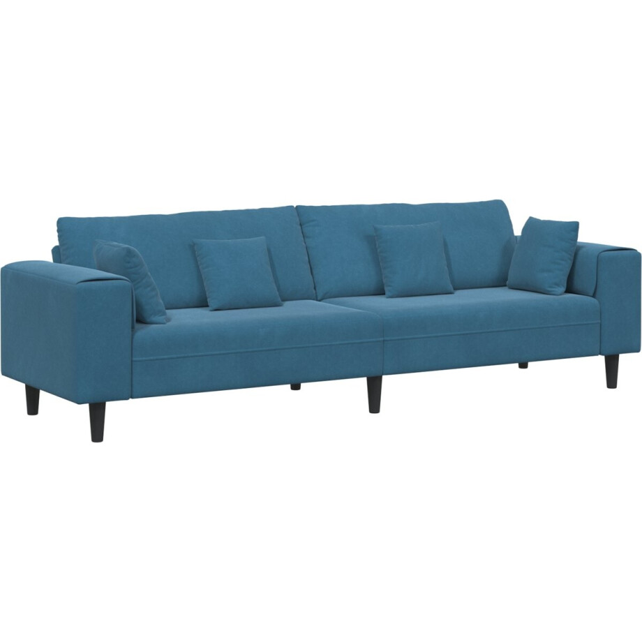 vidaXL - Bank - Blauw - 250 - x - 77 - x - 76 - cm - Fluweel vidaXL - Bank - Blauw - 250 - x - 77 - x - 76 - cm - Fluweel afbeelding 1