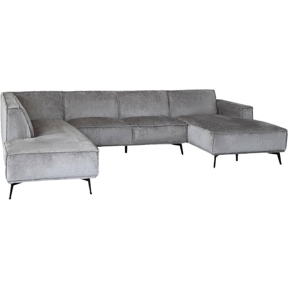Tower Living Bank Leeds Chaise Longue R 2,5-zits Ottoman L Touch 27 Lichtgrijs afbeelding 1