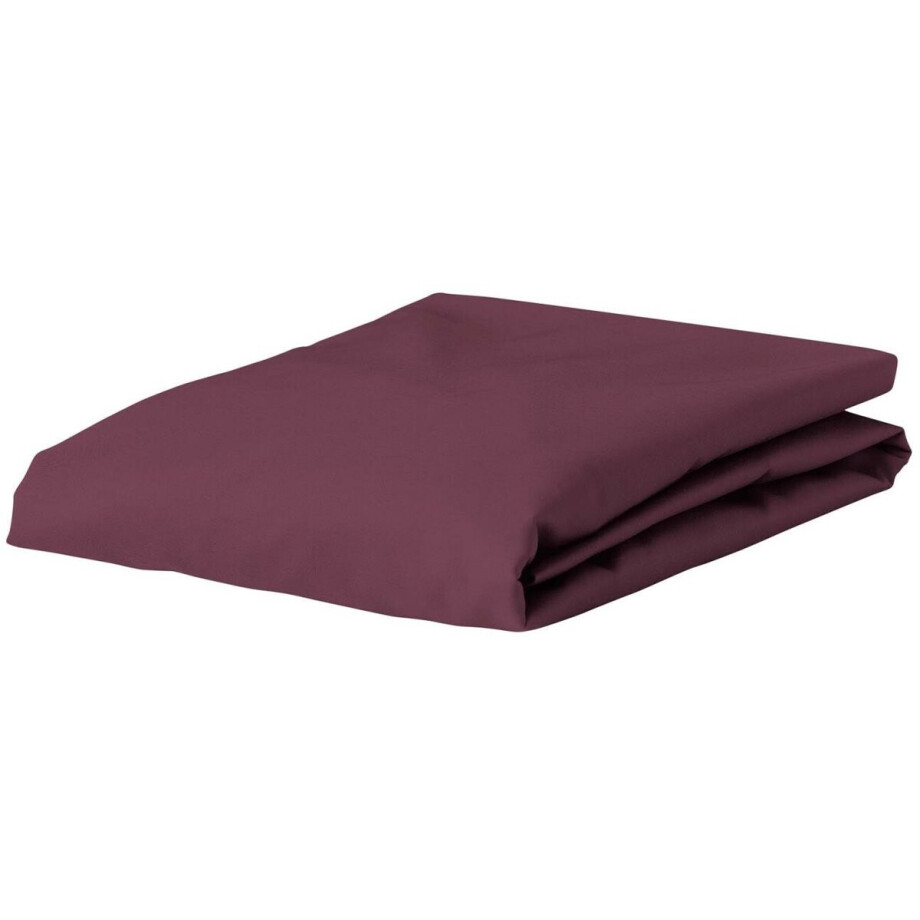 ESSENZA Premium Percale Hoeslaken Marsala - 180x200 cm afbeelding 1