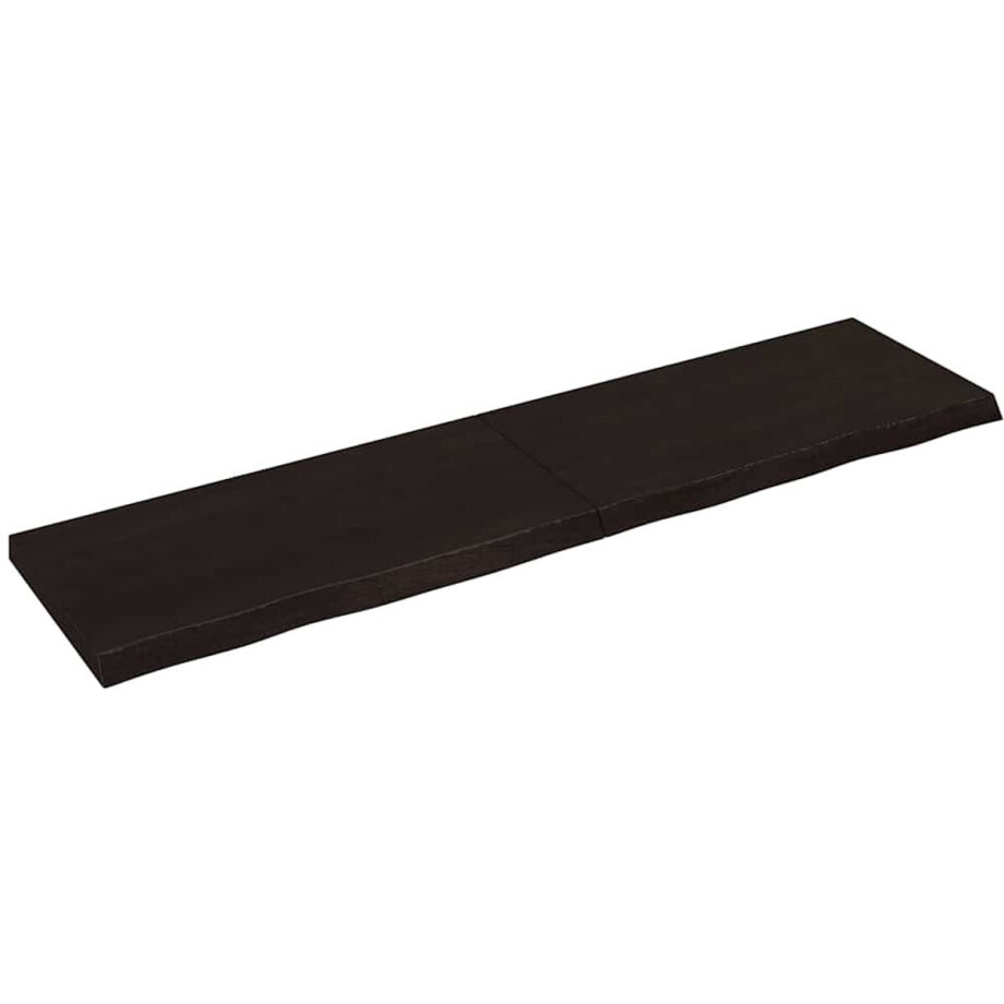 vidaXL - Wandschap - behandeld - massief - eikenhout - donkerbruin vidaXL - Wandschap - behandeld - massief - eikenhout - donkerbruin afbeelding 1
