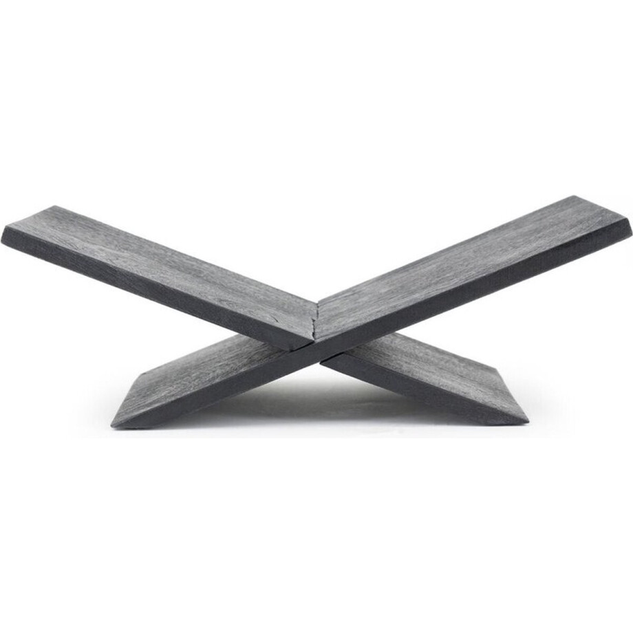 Boekenstandaard van Mangohout - Boekenhouder - Salontafelboek - 47 x 21 x 16 cm - Zwart afbeelding 1