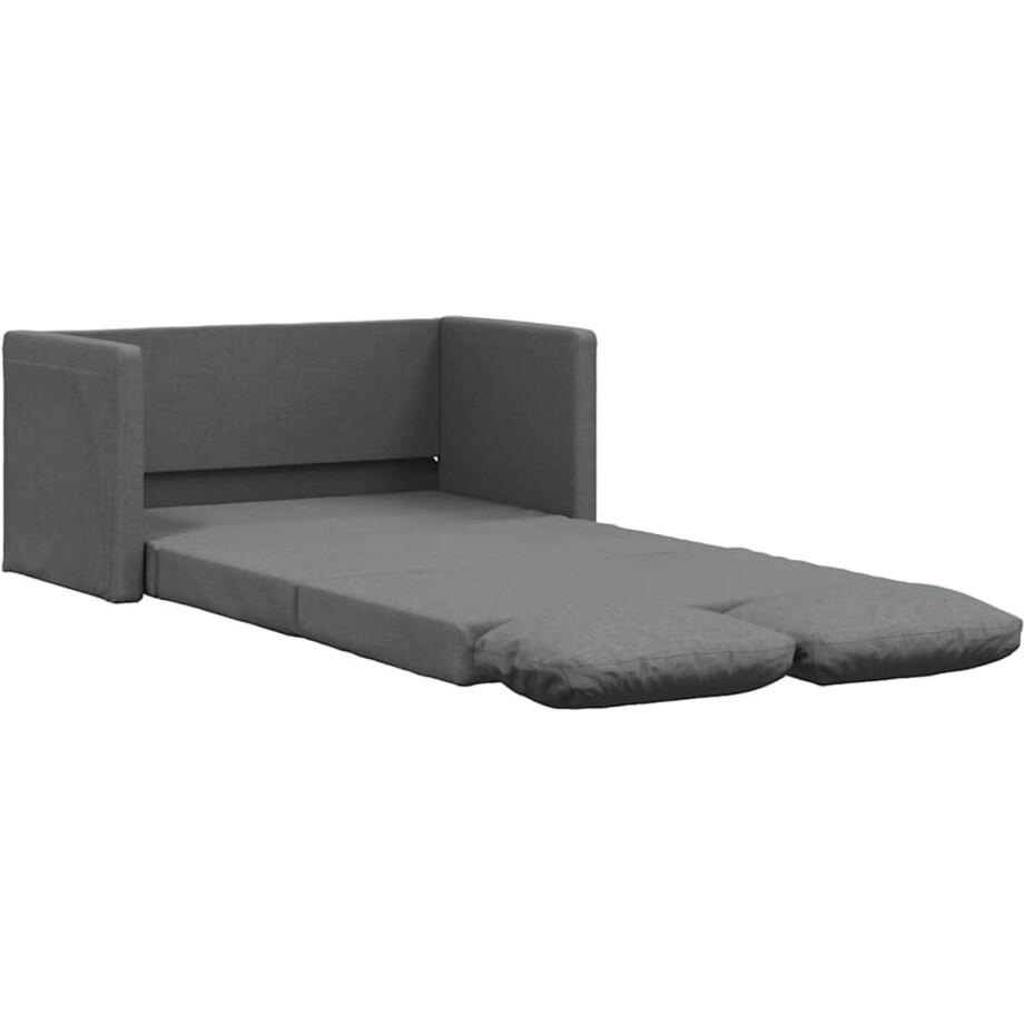 vidaXL - Slaapbank - vloermodel - 2-in-1 - 112x174x55 - cm - stof - donkergrijs vidaXL - Slaapbank - vloermodel - 2-in-1 - 112x174x55 - cm - stof - donkergrijs afbeelding 1