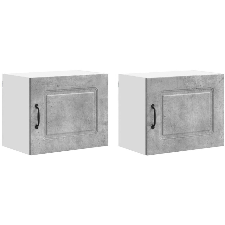 vidaXL - Vaatwasserpaneel - Kalmar - 2 - st - Beton - Grijs - Bewerkt - hout afbeelding 1