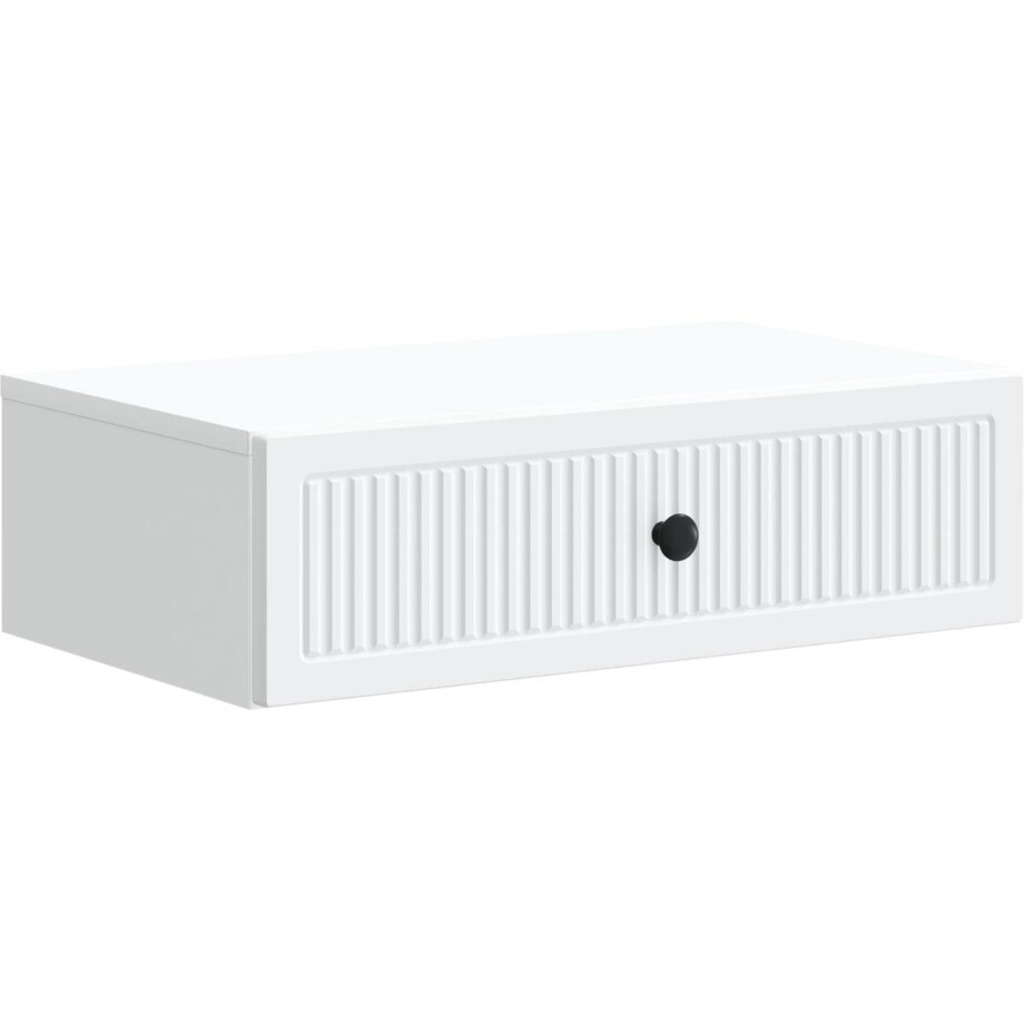vidaXL - Wandgemonteerde - Zijtafel - Wit - 59 - x - 34,5 - x - 17 - cm - Bewerkt - hout afbeelding 1