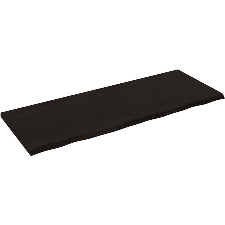 vidaXL - Wandschap - behandeld - massief - eikenhout - donkerbruin afbeelding 1