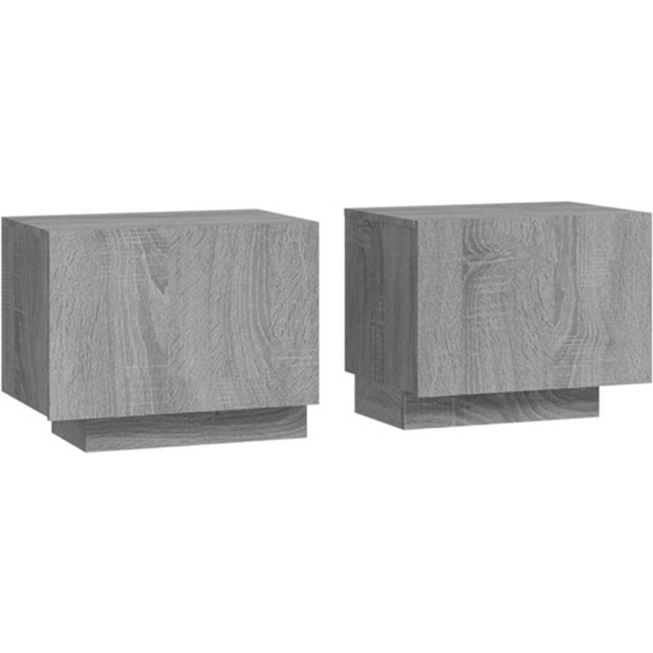 vidaXL - Nachtkastje - 100x35x40 - cm - bewerkt - hout - grijs - sonoma - eikenkleurig afbeelding 1