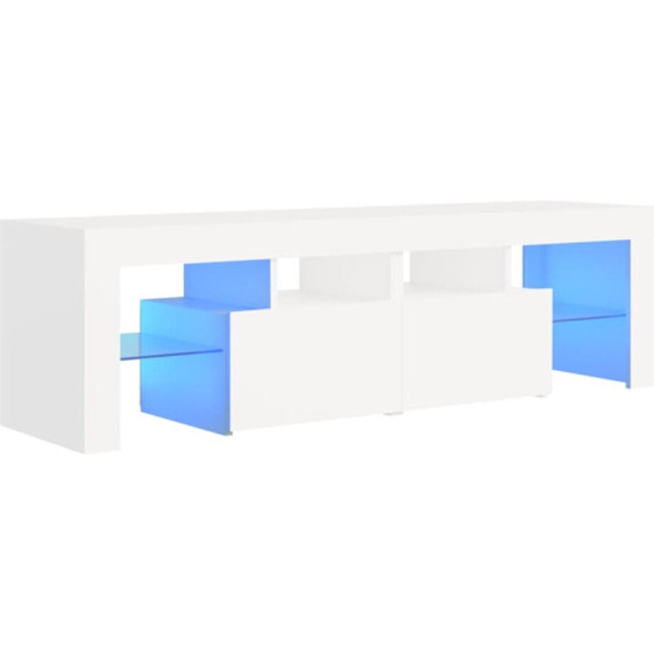 vidaXL - Tv-meubel - met - LED-verlichting - 140x36,5x40 - cm - wit afbeelding 1