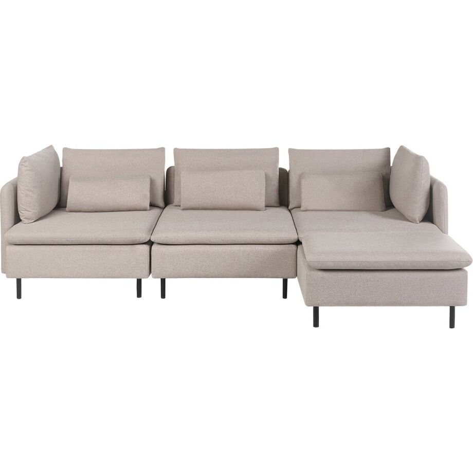 EGERIS - Driezitsbank - Beige - Linkszijdig - Polyester EGERIS - Driezitsbank - Beige - Linkszijdig - Polyester afbeelding 1