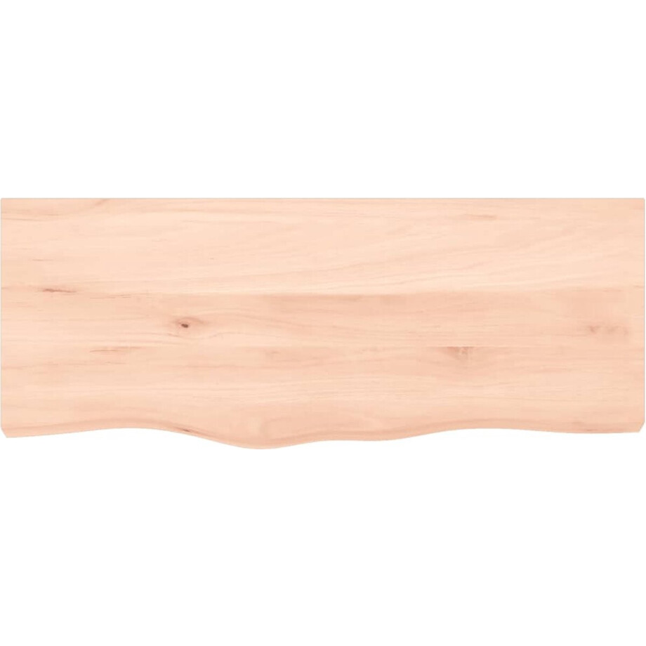 vidaXL Tafelblad - 100x40x2 cm - Massief Onbehandeld Eiken Tafelblad Eikenhout - Eikenhouten Tafelblad - Massief Eikenhout - Vintage Tafelblad - Industrieel Tafelblad afbeelding 1