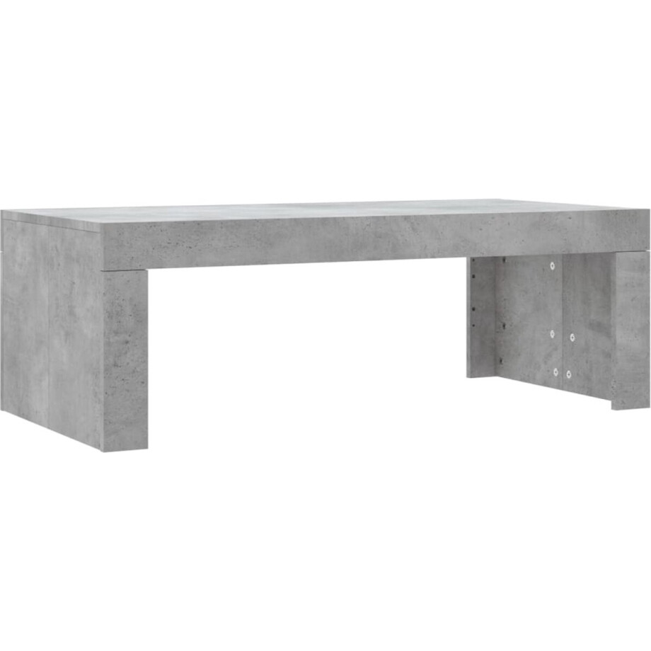 vidaXL - Salontafel - 102x50x36 - cm - bewerkt - hout - betongrijs afbeelding 1