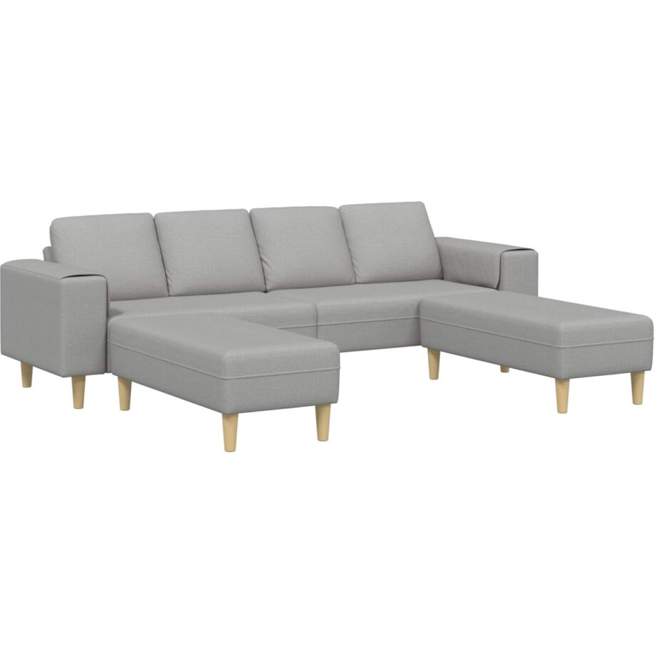 vidaXL - Woonkamerbank - 3 - pcs - Wolkgrijs - 250 - x - 188 - x - 76 - cm - Polyester vidaXL - Woonkamerbank - 3 - pcs - Wolkgrijs - 250 - x - 188 - x - 76 - cm - Polyester afbeelding 1