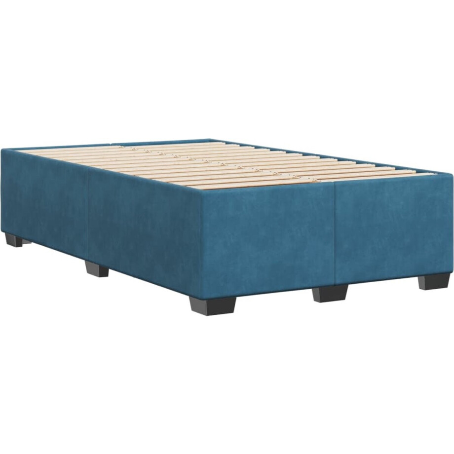 vidaXL - Bedframe - fluweel - blauw - 120x200 - cm vidaXL - Bedframe - fluweel - blauw - 120x200 - cm afbeelding 1
