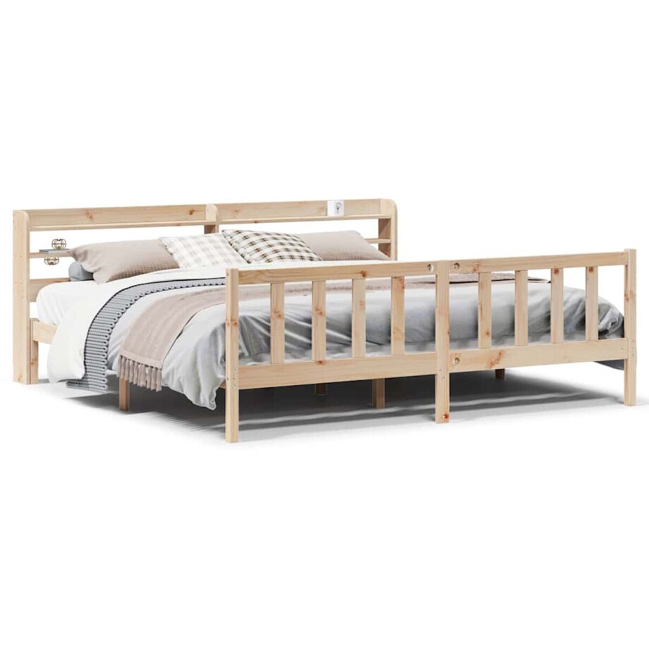 vidaXL - Bedframe - zonder - matras - massief - grenenhout - 180x200 - cm afbeelding 1