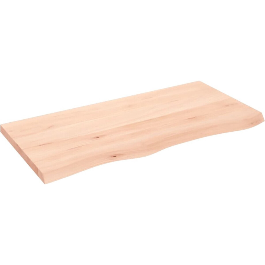 vidaXL - Tafelblad - 100x50x(2-4) - cm - onbehandeld - massief - eikenhout vidaXL - Tafelblad - 100x50x(2-4) - cm - onbehandeld - massief - eikenhout afbeelding 1