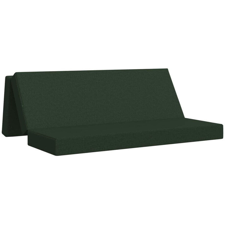 vidaXL - Vouwbare - Sofa - Bed - 200 - x - 67 - x - 45 - cm - Donkergroen afbeelding 1