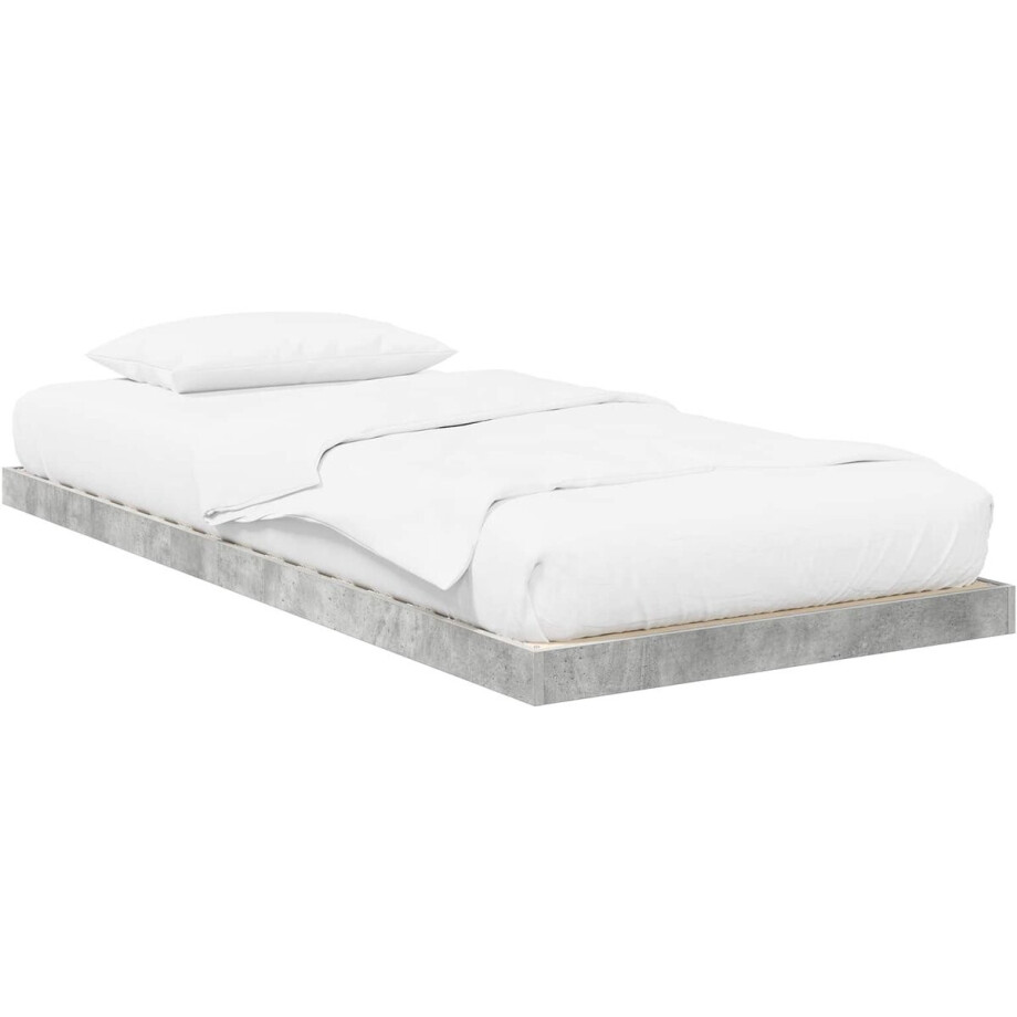 vidaXL - Bedframe - Beton - Grijs - 100 - x - 200 - cm - Bewerkt - hout afbeelding 1