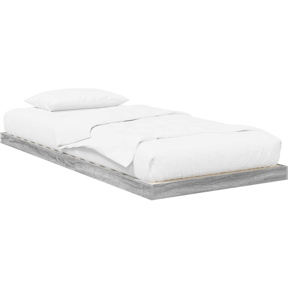 vidaXL - Bedframe - Grijs - Sonoma - 90 - x - 200 - cm - Bewerkt - hout afbeelding 1