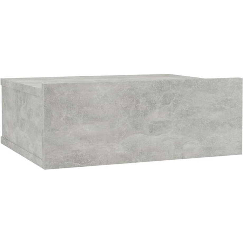 vidaXL - Nachtkastje - zwevend - 40x30x15 - cm - bewerkt - hout - betongrijs afbeelding 1