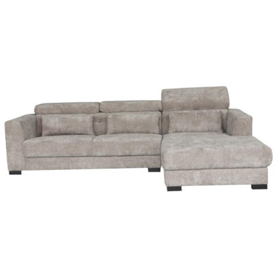 Tower Living Brighton 3-AL + Chaise R - fabric XS85 17 Taupe afbeelding 1